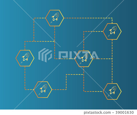 Blockchain stellar style on blue background - Stock Illustration ...