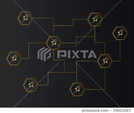 Blockchain stellar style on dark background - Stock Illustration ...