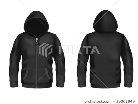 Vector mockup with realistic black hoodie 39001949