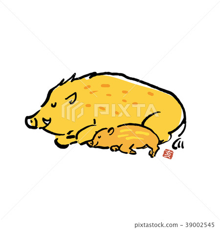 2019 Japanese year's card material illustration 39002545