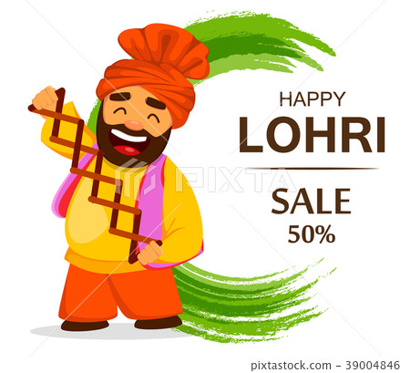 Funny Sikh man celebrating holiday 39004846
