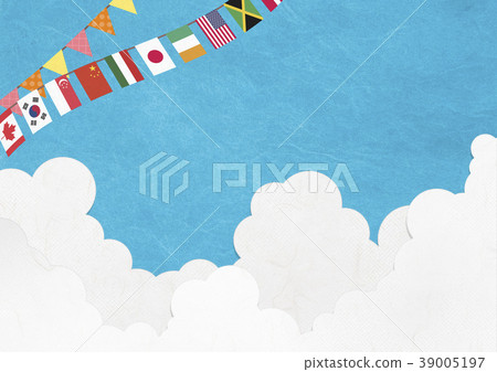Athletic meet blue sky flag 39005197