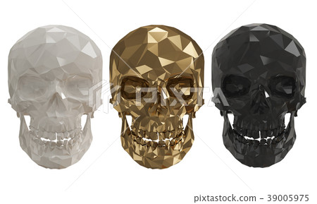 The low poly skulls with white background 39005975