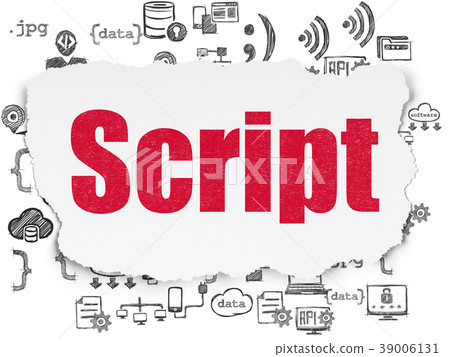 Database concept: Script on Torn Paper background Database concept: Script on Torn Paper background 39006131