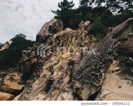 Landscape of strangely shaped rocks (Japan, Kochi Prefecture, Ryuho Coast) Landscape of strangely shaped rocks (Japan, Kochi Prefecture, Ryuho Coast) 39006221