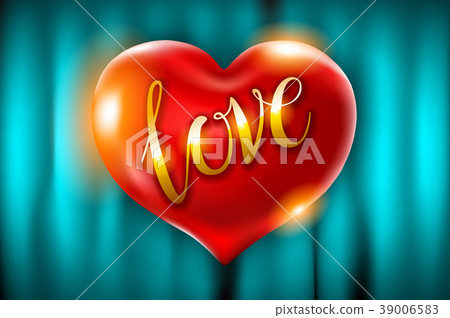 Realistic 3d red heart shape with covering. Vector - Stock Illustration ...