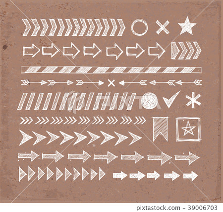 Set of doodle arrow dividers, pointers, danger 39006703