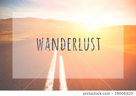 Inspirational typographic quote wanderlust Inspirational typographic quote wanderlust 39006920