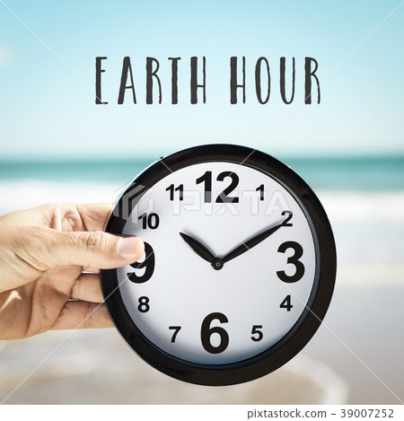 clock and text earth hour 39007252