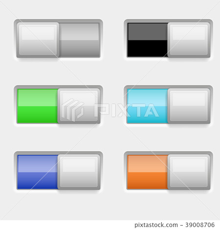 On and off colored slider buttons - Stock Illustration [39008706] - PIXTA