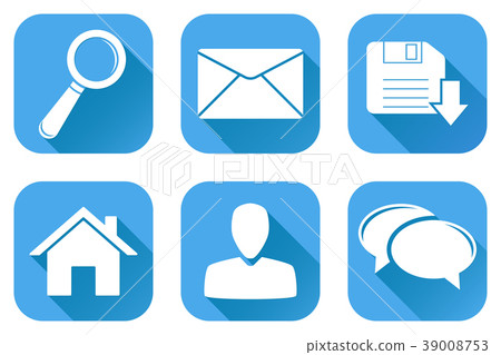Set of main blue internet icons Set of main blue internet icons 39008753
