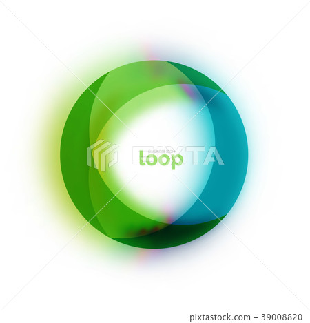 Loop circle business icon, created with glass 39008820