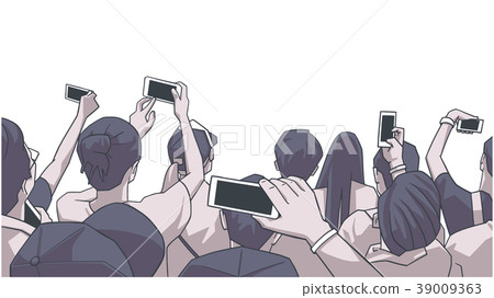 Party crowd at concert recording with phone 39009363
