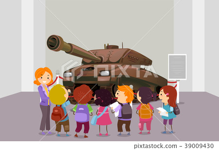 Stickman Kids Memorial Museum Tank Illustration 39009430