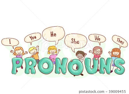 Stickman Kids Language Pronouns Illustration Stickman Kids Language Pronouns Illustration 39009455