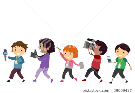 Stickman Kids Media Equipment Illustration 39009457