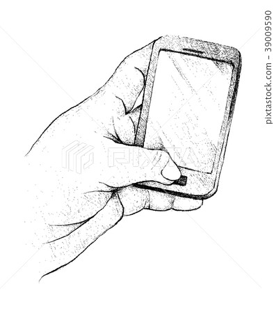 Person Hand Using A Generic Smart Phone 39009590