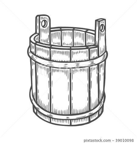 old wooden bucket. old wooden bucket. 39010098