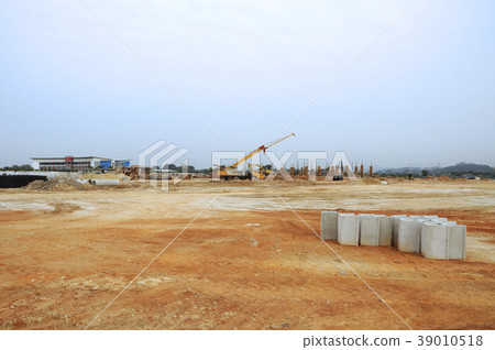 Flat surface after ground leveling work. Flat surface after ground leveling work. 39010518