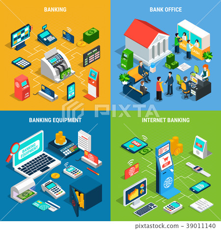 Banking Isometric Design Concept Banking Isometric Design Concept 39011140
