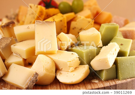 Cut cheese background Cut cheese background 39011269