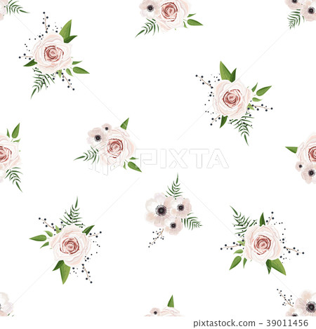 Seamless pattern Vector floral watercolor design.  39011456