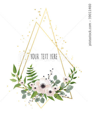 Stylish floral vector design round frame. 39011460