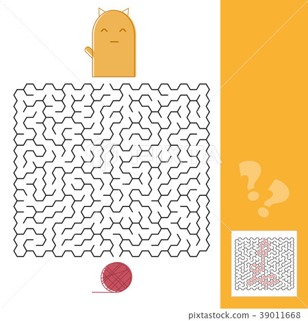 Kitten And Wool Ball Maze Game with Solution 39011668
