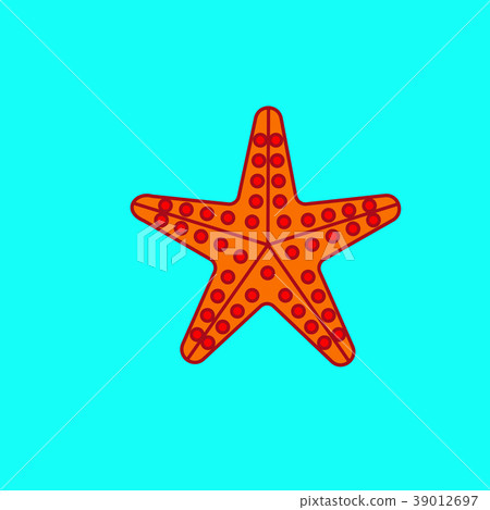 Sea star on the cyan background Sea star on the cyan background 39012697