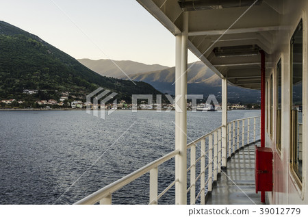 In ferry and leaving behind port of Sami Kefalonia 39012779