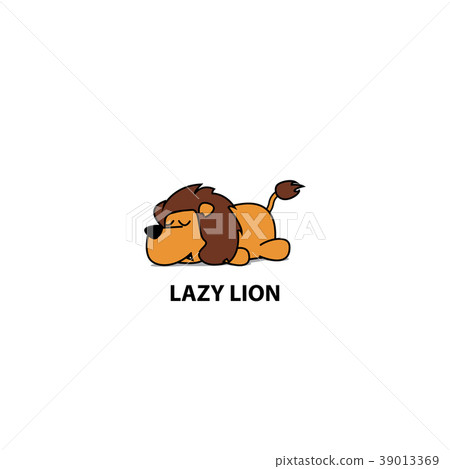 Lazy lion icon, logo design, vector illustration 39013369