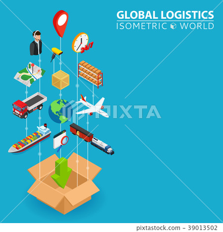 Isometric shipping delivery and distribution. Isometric shipping delivery and distribution. 39013502