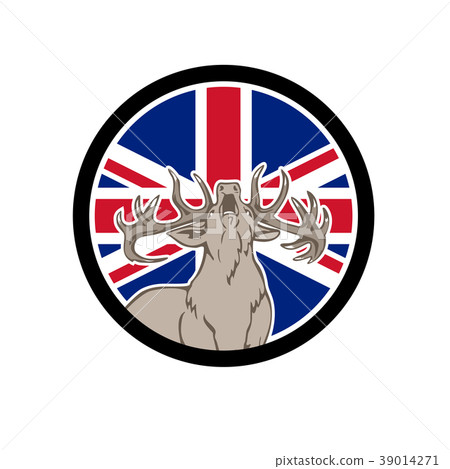 Red Deer Union Jack Flag Icon 39014271