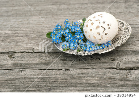 Easter egg forget me not flowers Vintage deco 39014954