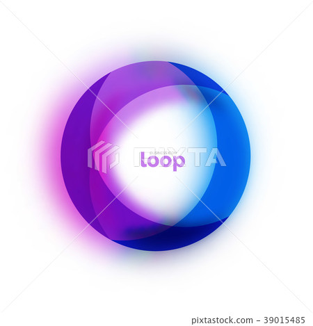 Loop circle business icon, created with glass Loop circle business icon, created with glass 39015485