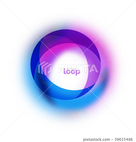 Loop circle business icon, created with glass 39015486