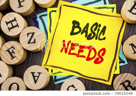 Handwriting Announcement text showing Basic Needs 39016246