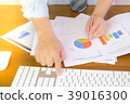 Businessman hand working with finances 39016300