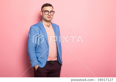 Handsome man in bright jacket Handsome man in bright jacket 39017127