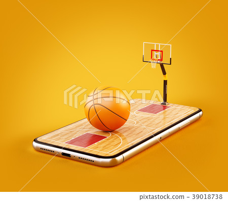 Unusual 3d illustration of a basketball ball 39018738