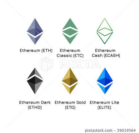 Varieties of vector logos cryptocurrency Ethereum Varieties of vector logos cryptocurrency Ethereum 39019564
