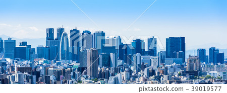 Shinjuku Fukutoshin skyscrapers wide Shinjuku Fukutoshin skyscrapers wide 39019577