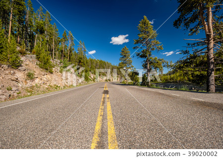 Highway in Yellowstone National Park Highway in Yellowstone National Park 39020002