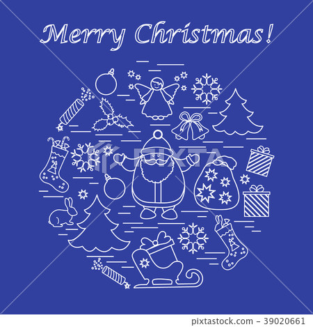 different new year and christmas symbols different new year and christmas symbols 39020661
