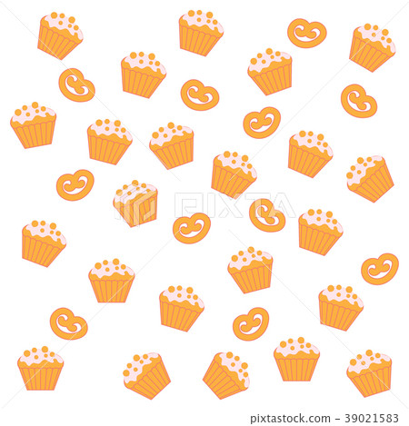 Nice pattern with colorful cupcakes and other 39021583