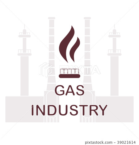 Gas processing plantGas burner with flame. Gas processing plantGas burner with flame. 39021614