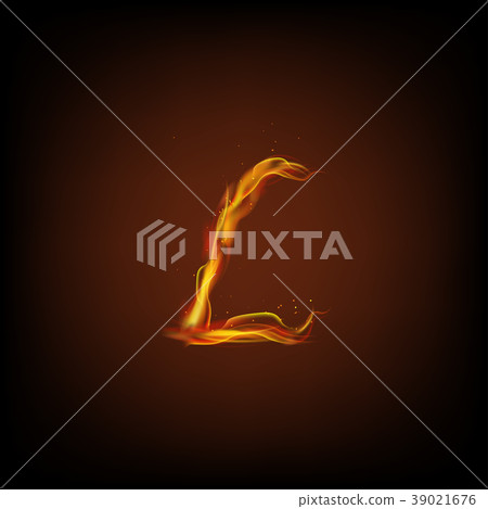 Letter of fire. Vector Letter of fire. Vector 39021676