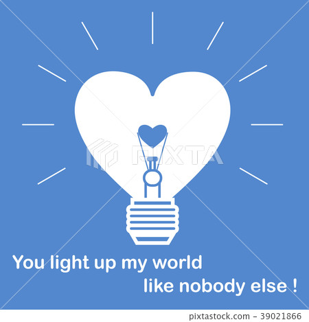 Glowing light bulb in the shape of a heart Glowing light bulb in the shape of a heart 39021866