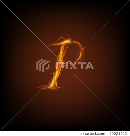 Letter of fire. Vector 39021923