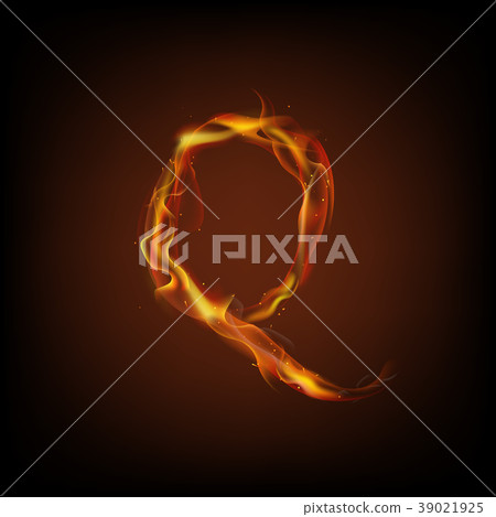 Letter of fire. Vector Letter of fire. Vector 39021925